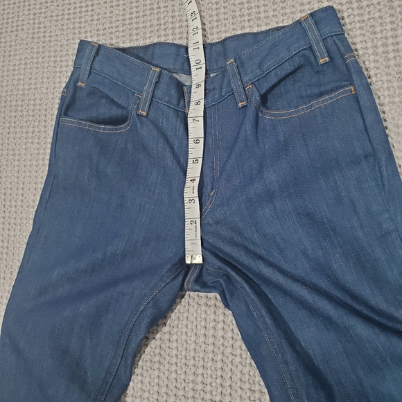 LEVI'S ORANGE TAB Bell Bottoms Dark Wash Blue Jeans Vintage Big Bell - Picture 12 of 15